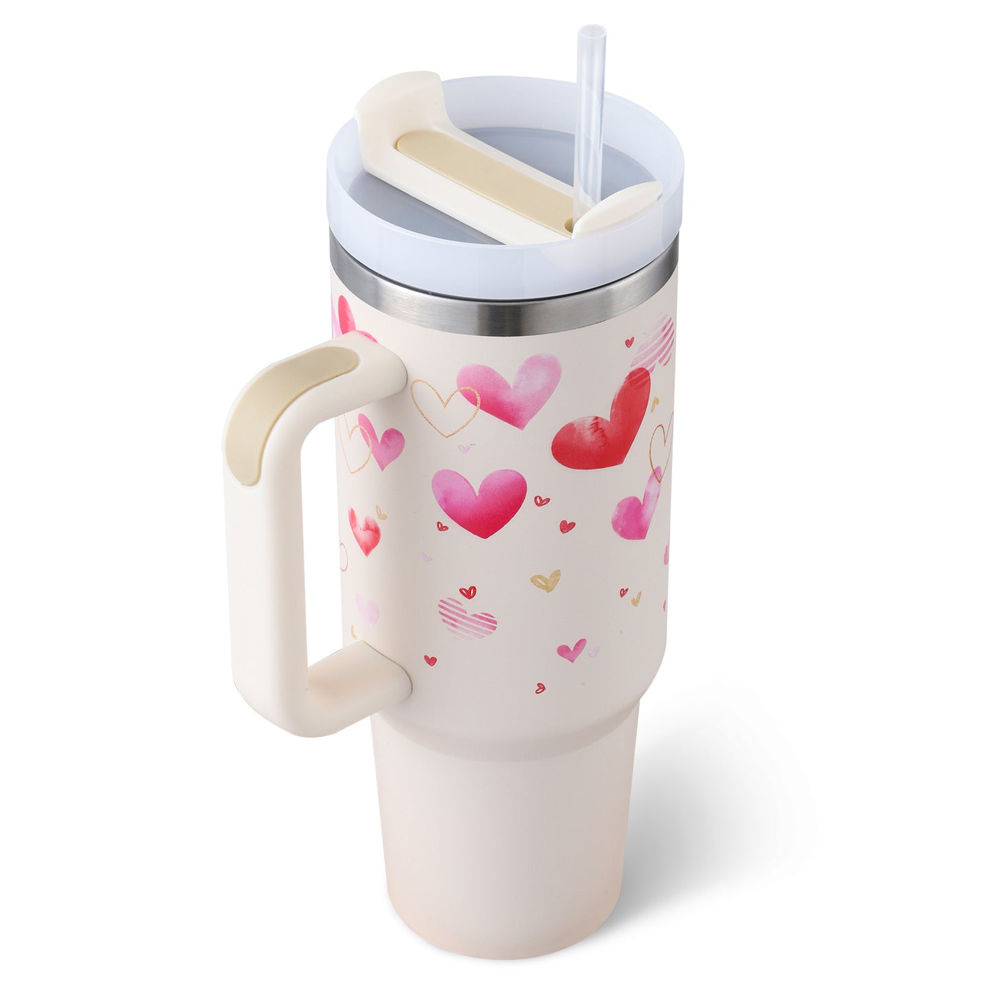 Hangzhou Jingqian 40 oz Insulated Tumbler with Handle - Coffee Cup with Lid