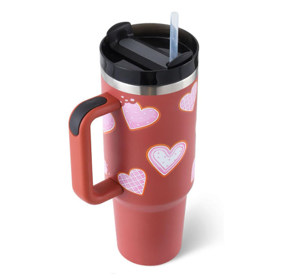 Hangzhou Jingqian 40 oz Insulated Tumbler with Handle - Coffee Cup with Lid