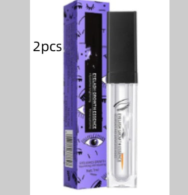 Hangzhou Jingqian eyelash nourishing serum clear liquid in transparent tube with applicator and purple eye-themed box