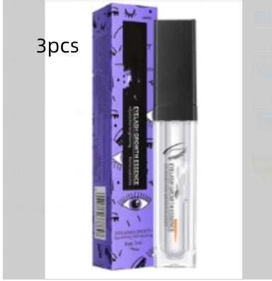 Hangzhou Jingqian eyelash nourishing serum in clear tube with black cap and purple eye-patterned box