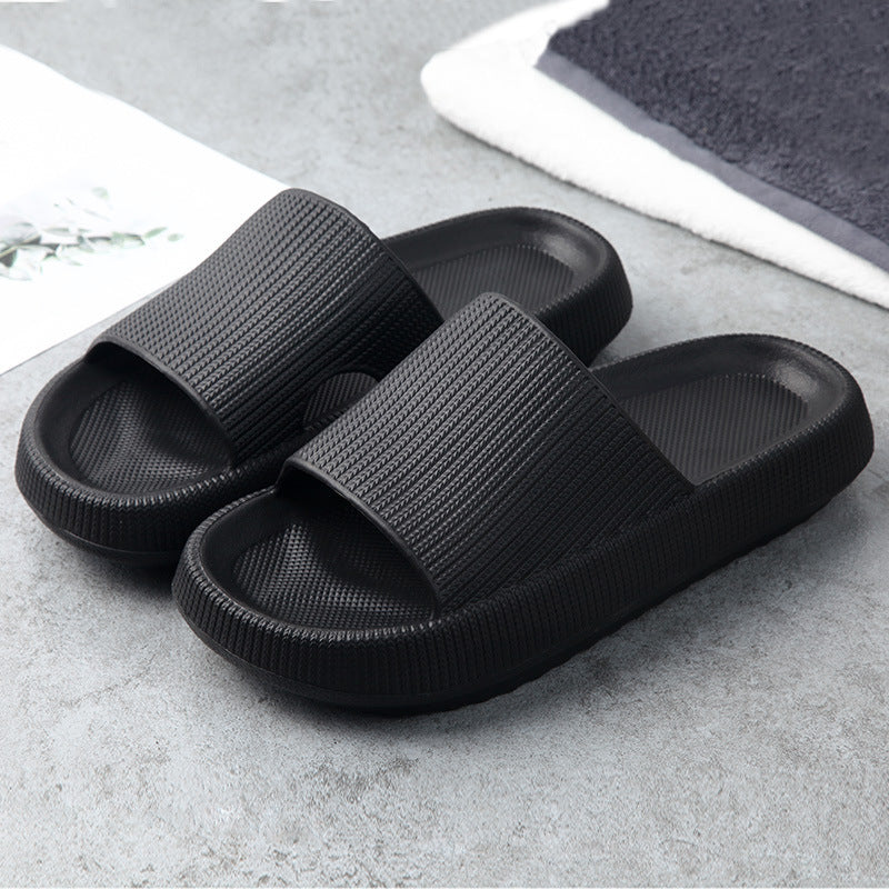 Black couple slippers by Hangzhou Jingqian comfortable indoor house slides with textured strap and cushioned sole
