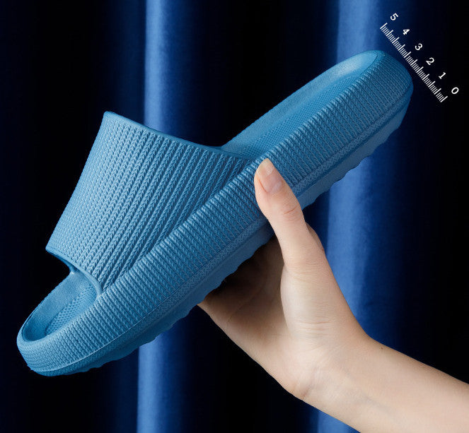 Blue comfortable indoor house slides by Hangzhou Jingqian held in hand with textured design