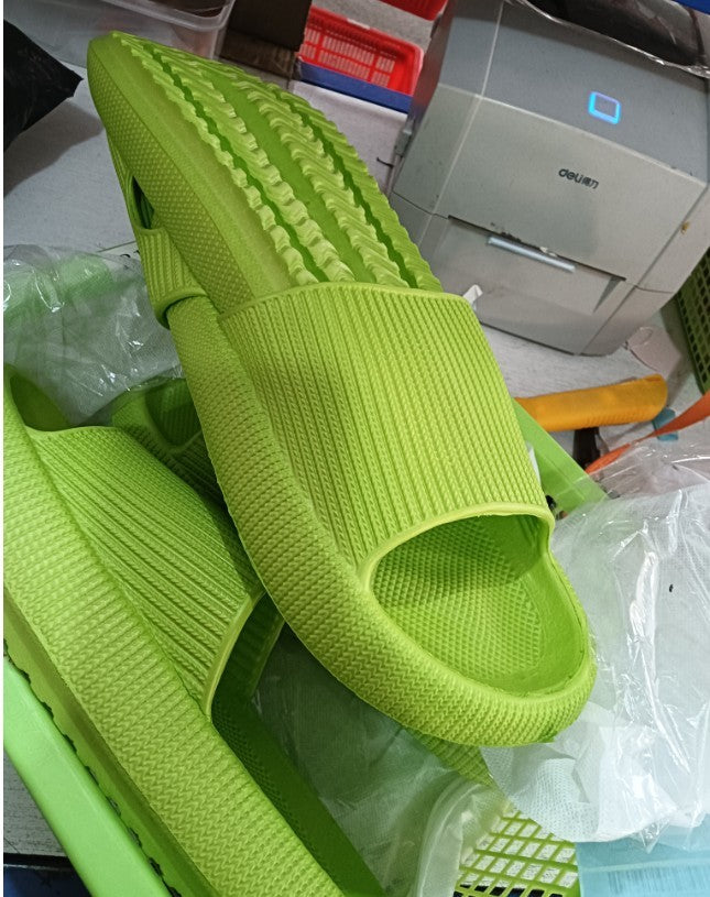 Bright green comfortable indoor house slides slippers by Hangzhou Jingqian ideal for couples and indoor use