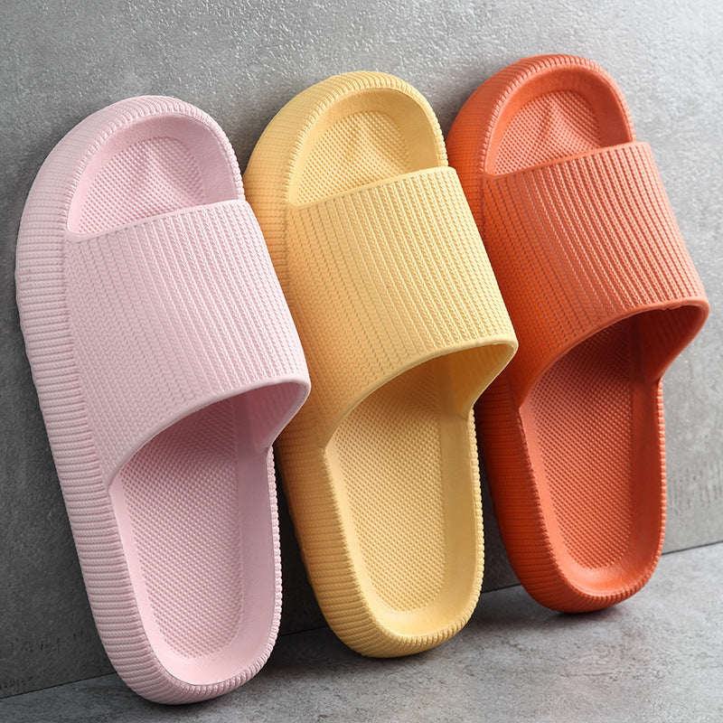 Hangzhou Jingqian couple slippers in pink yellow and orange comfortable indoor house slides