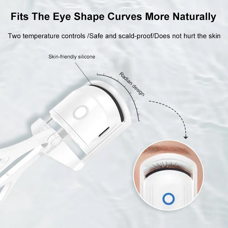 Popmarket electric heated eyelash curler with skin-friendly silicone and two temperature controls for natural eye shape curves