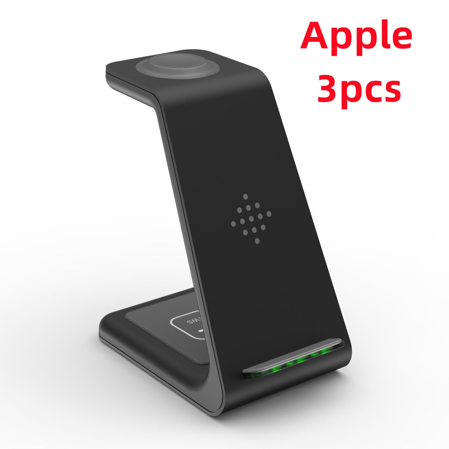Black 3 in 1 wireless charging station by Hangzhou Jingqian with fast charging for multiple Apple devices
