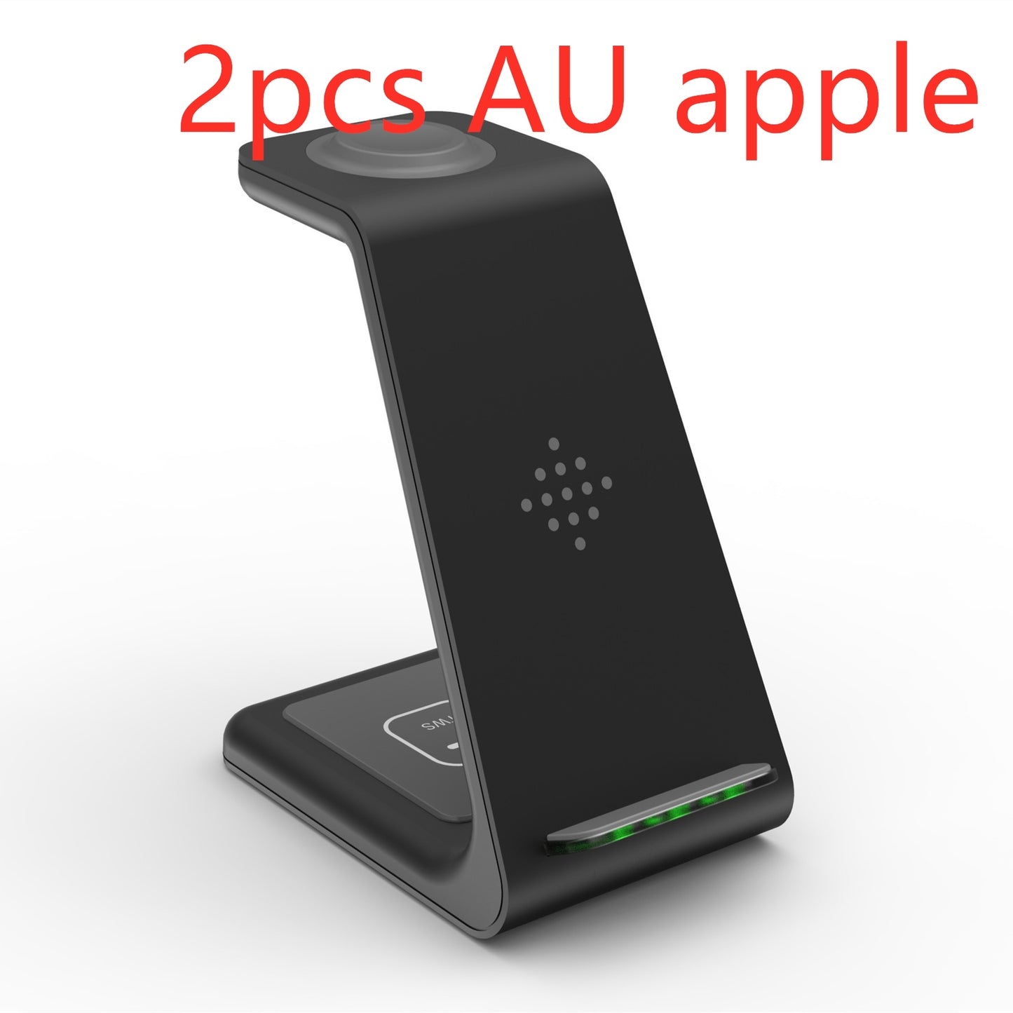 Black 3 in 1 wireless charging station with fast charging for phone watch and earbuds