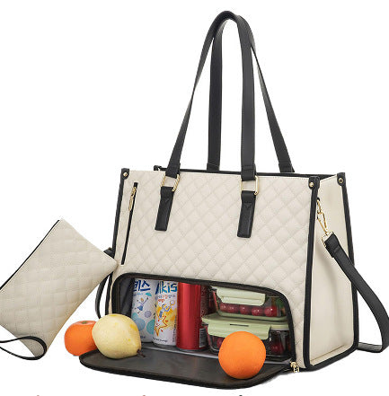 Hangzhou Jingqian leak-proof laptop tote bag lunch box for women with quilted design and multiple compartments