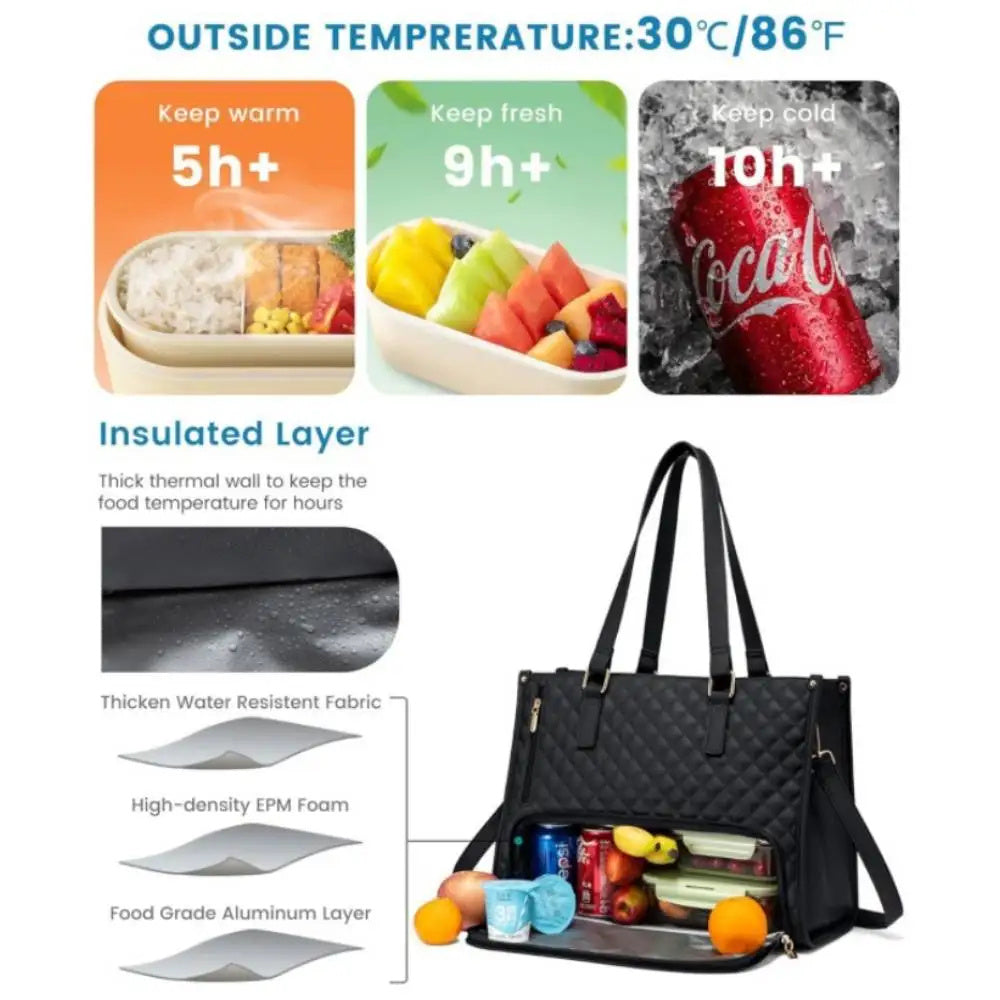 Hangzhou Jingqian leak-proof laptop tote bag with insulated layers keeping food warm, fresh, and cold for hours