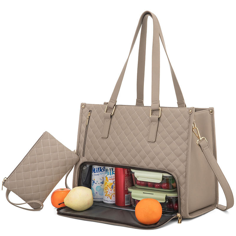 Hangzhou Jingqian leak-proof laptop tote bag large purse with lunch box containers and fruit