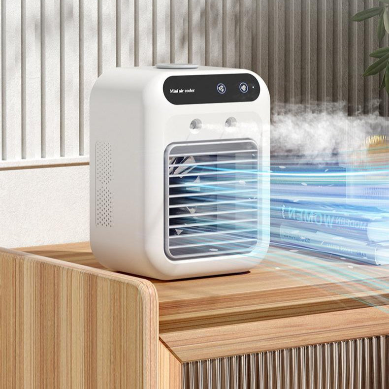 Hangzhou Jingqian portable air conditioner cars and home energy efficient air conditioner alternative cooling unit on wooden desk