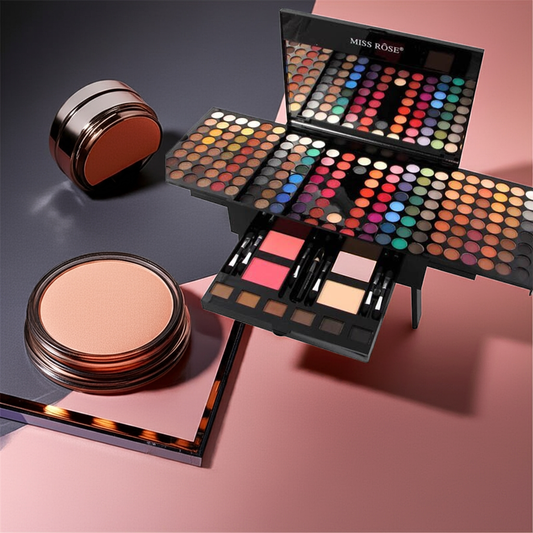 Yiwu Renfan 180 color eyeshadow palette with blush set and mirror in personalized piano style case