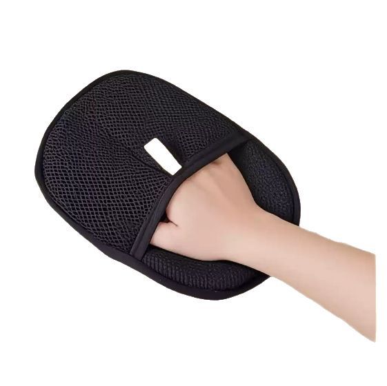 Black pet hair remover mitt deshedding brush glove for dogs by Hangzhou Jingqian