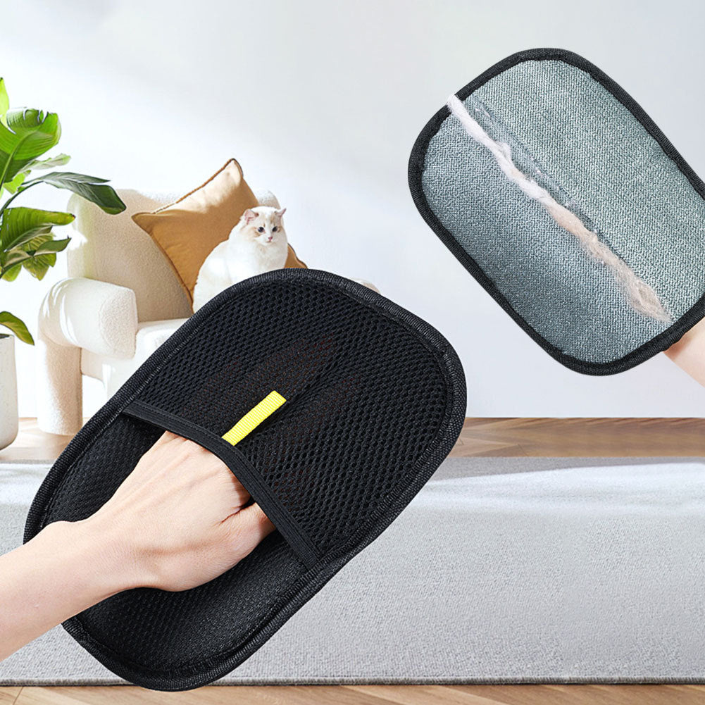 Hangzhou Jingqian pet hair remover mitt gloves for dog deshedding with black mesh design