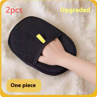 Hangzhou Jingqian black pet hair remover mitt glove for deshedding dogs with upgraded design