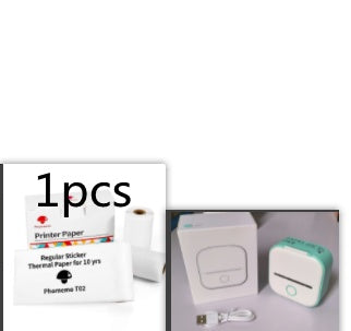 Hangzhou Jingqian portable mini label printer with printer paper roll and USB charging cable