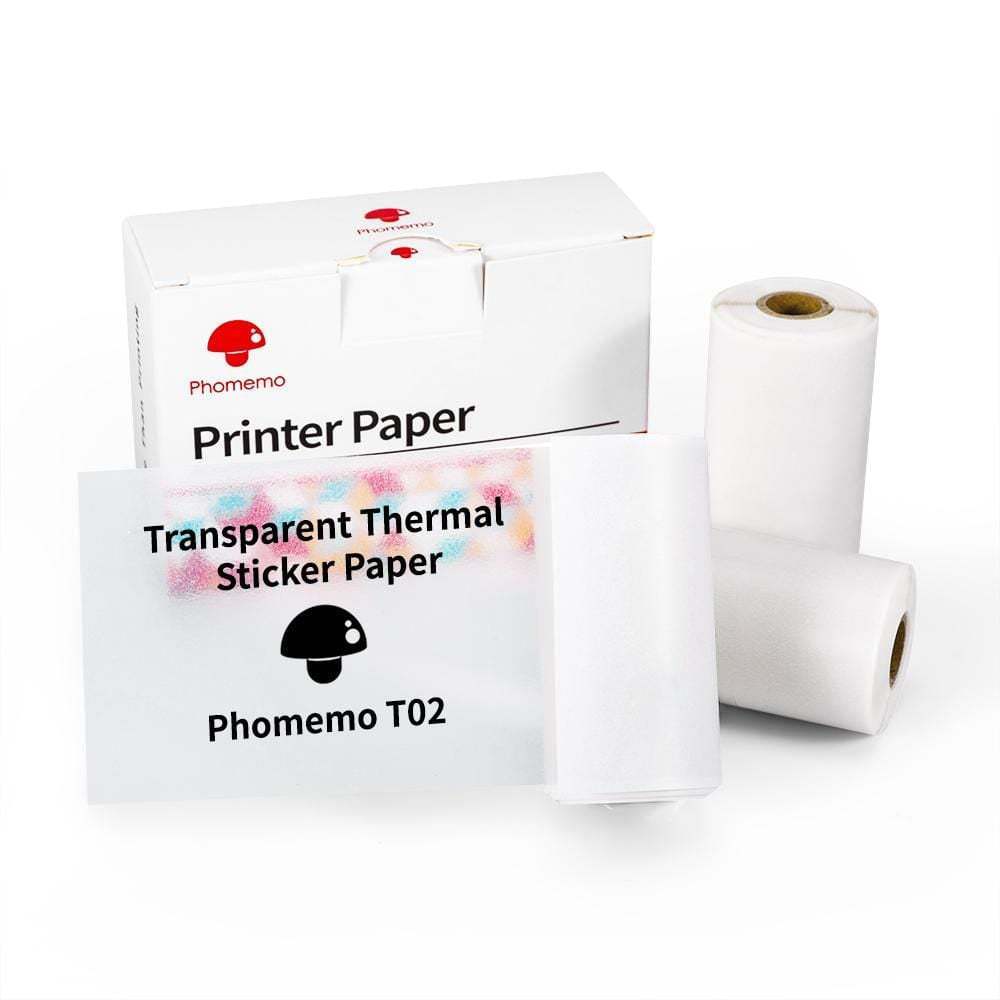 Hangzhou Jingqian transparent thermal sticker paper rolls for portable mini label printer