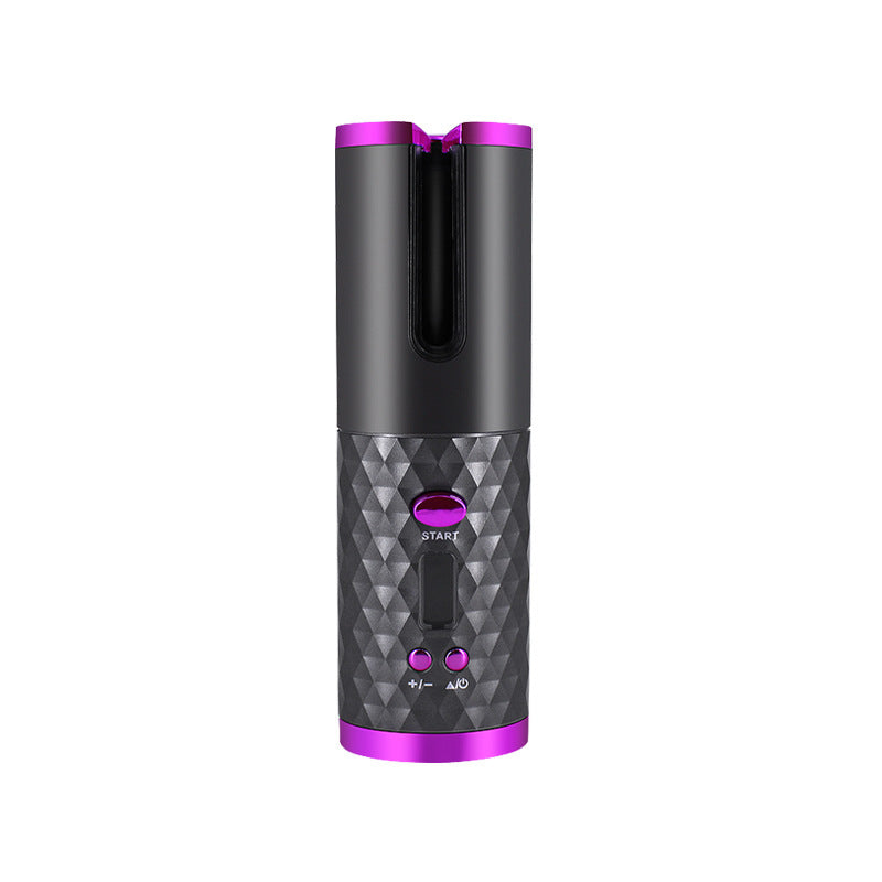 Yiwu Renfan rechargeable automatic hair curler with LCD display and purple black design