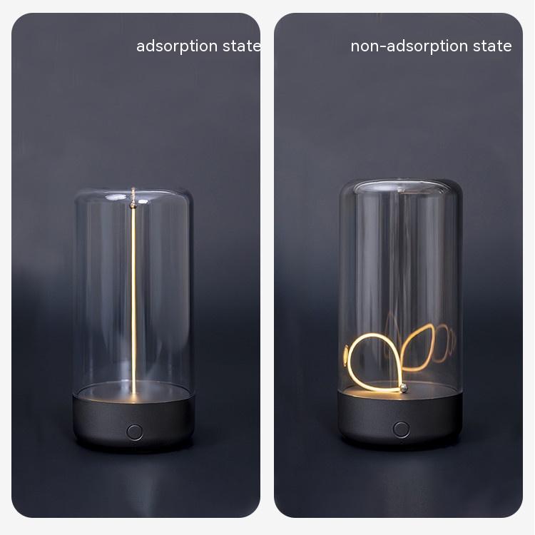 Portable rechargeable night lamp with Type-C featuring high transparent glass and modern design from Hangzhou Jingqian