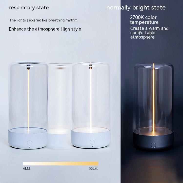 Rechargeable night lamp with Type-C showing portable night light with high transparency in respiratory and bright states