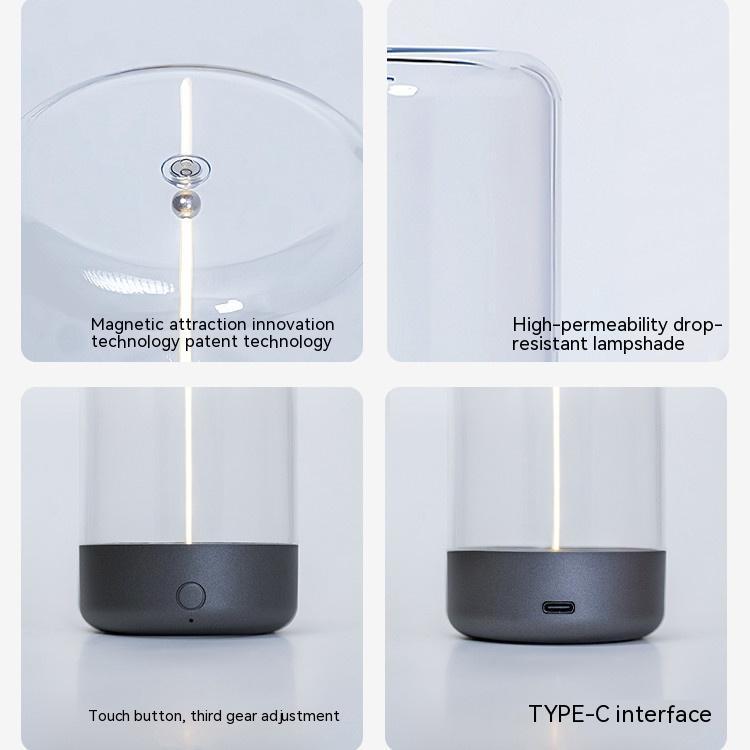 Portable rechargeable night lamp with Type-C interface featuring high transparency lampshade and touch button control