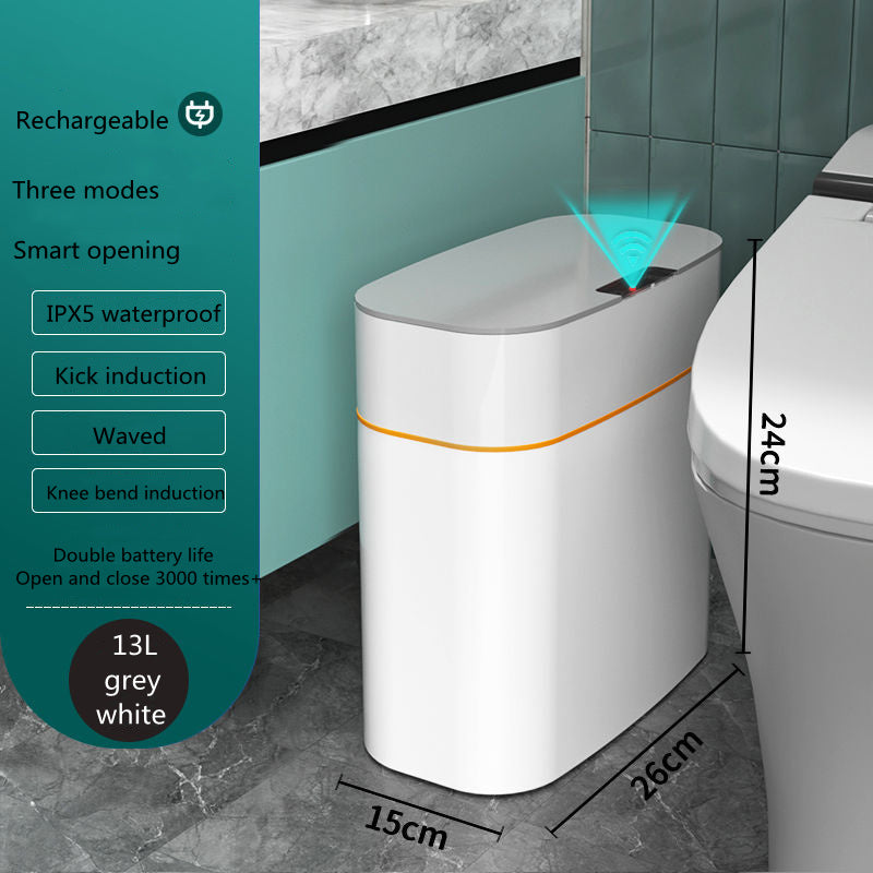 Yiwu Renfan smart trash bin for bathroom with 13L capacity and three smart opening modes