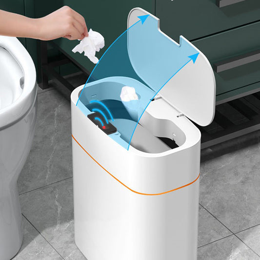 Yiwu Renfan smart trash bin for bathroom with automatic sensor lid opening white design