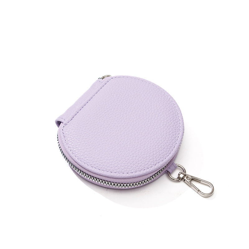 Stylish phone bag for women in lavender color with zipper and metal clip from Hangzhou Jingqian