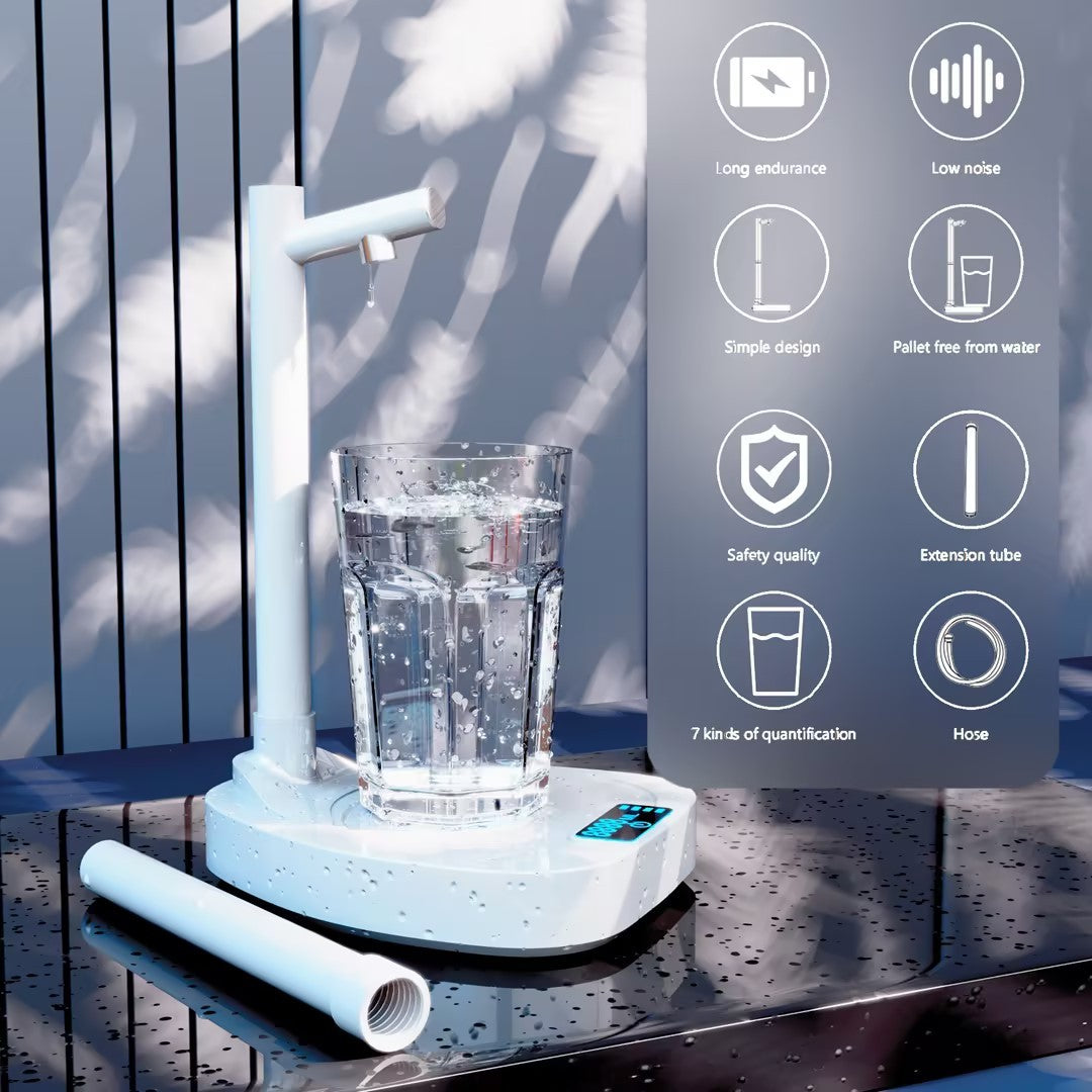 Hangzhou Jingqian desktop rechargeable touch control water dispenser with clear glass of water