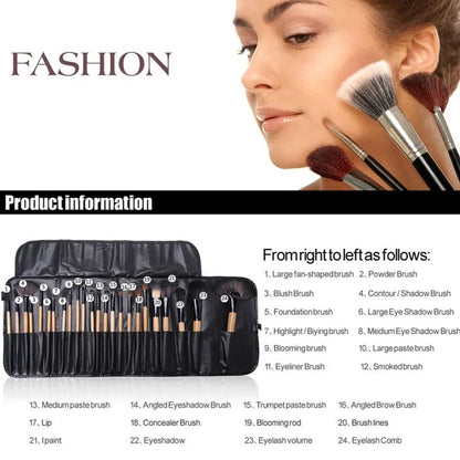 24 piece makeup brush set featuring professional tools for flawless makeup application with various brush types