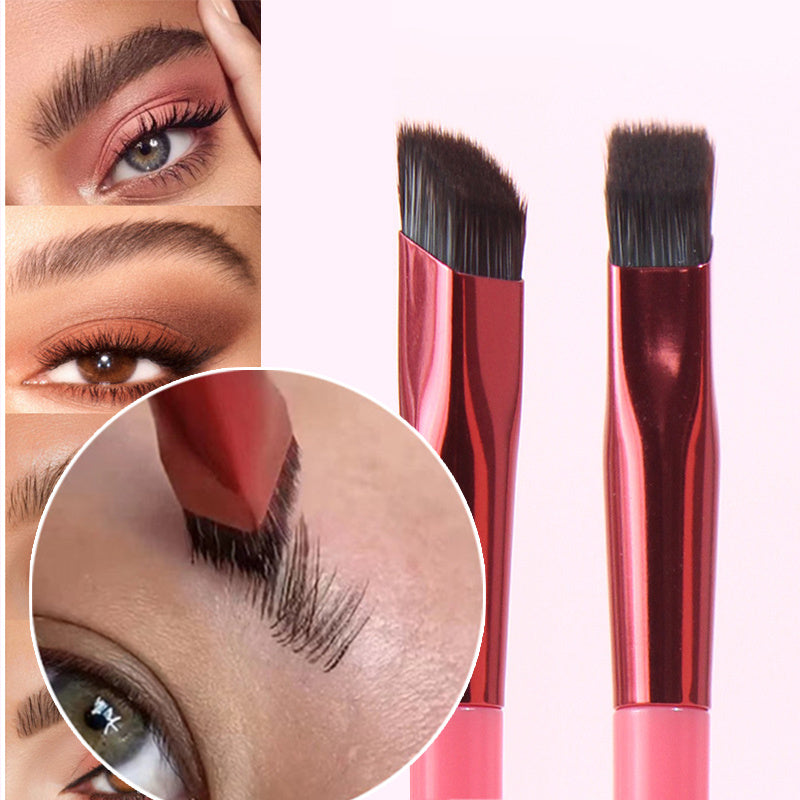 3D eyebrow brush for women with angled and flat bristles for precise eyebrow styling