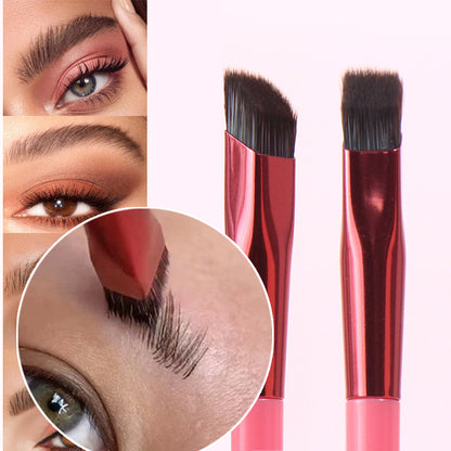 3D eyebrow brush for women with angled and flat bristles for precise eyebrow styling