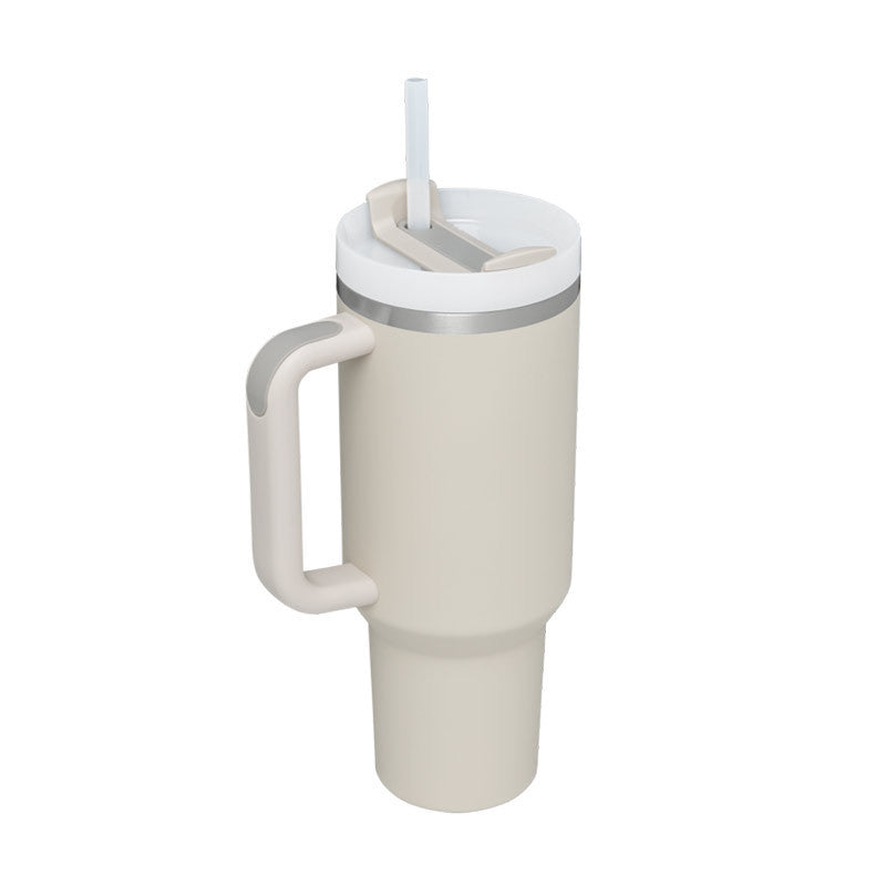 40 oz insulated tumbler with handle beige coffee cup tumbler with lid tapered mug by Hangzhou Jingqian