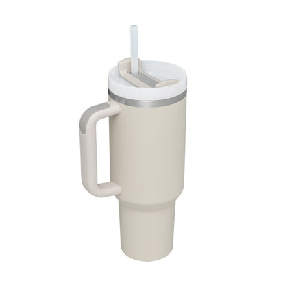 40 oz insulated tumbler with handle beige coffee cup tumbler with lid tapered mug by Hangzhou Jingqian