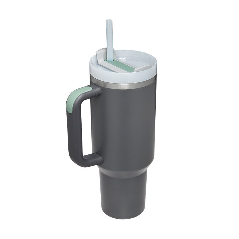 40 oz insulated tumbler with handle gray coffee cup tumbler with lid and straw by Hangzhou Jingqian