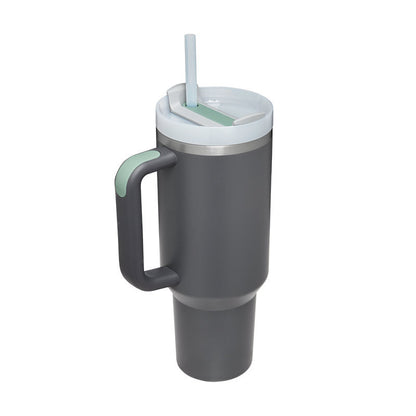 40 oz insulated tumbler with handle gray coffee cup tumbler with lid and straw by Hangzhou Jingqian