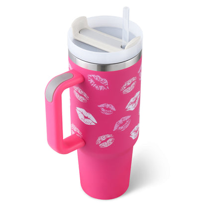 Hangzhou Jingqian 40 oz Insulated Tumbler with Handle - Coffee Cup with Lid