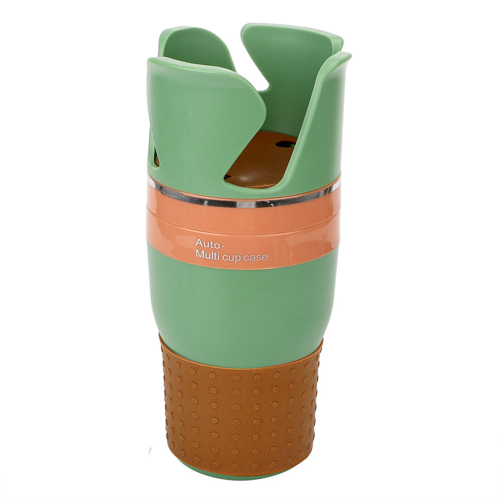 Adjustable car drink holder in green and brown cup bottle can holder door mount stand