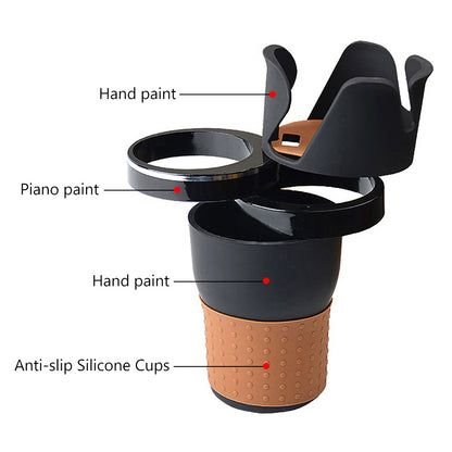Adjustable car drink holder with anti-slip silicone cups and hand paint finish by Hangzhou Jingqian