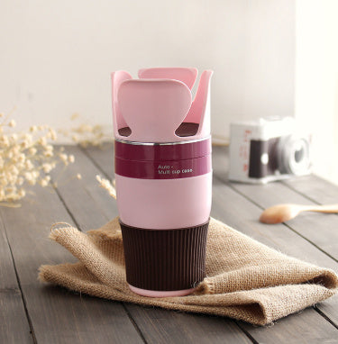 Pink adjustable car drink holder cup bottle can holder door mount stand on cloth