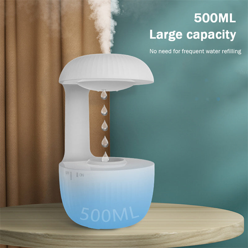 Yiwu Renfan anti gravity air humidifier 500ML mushroom design with levitating water droplet and mist