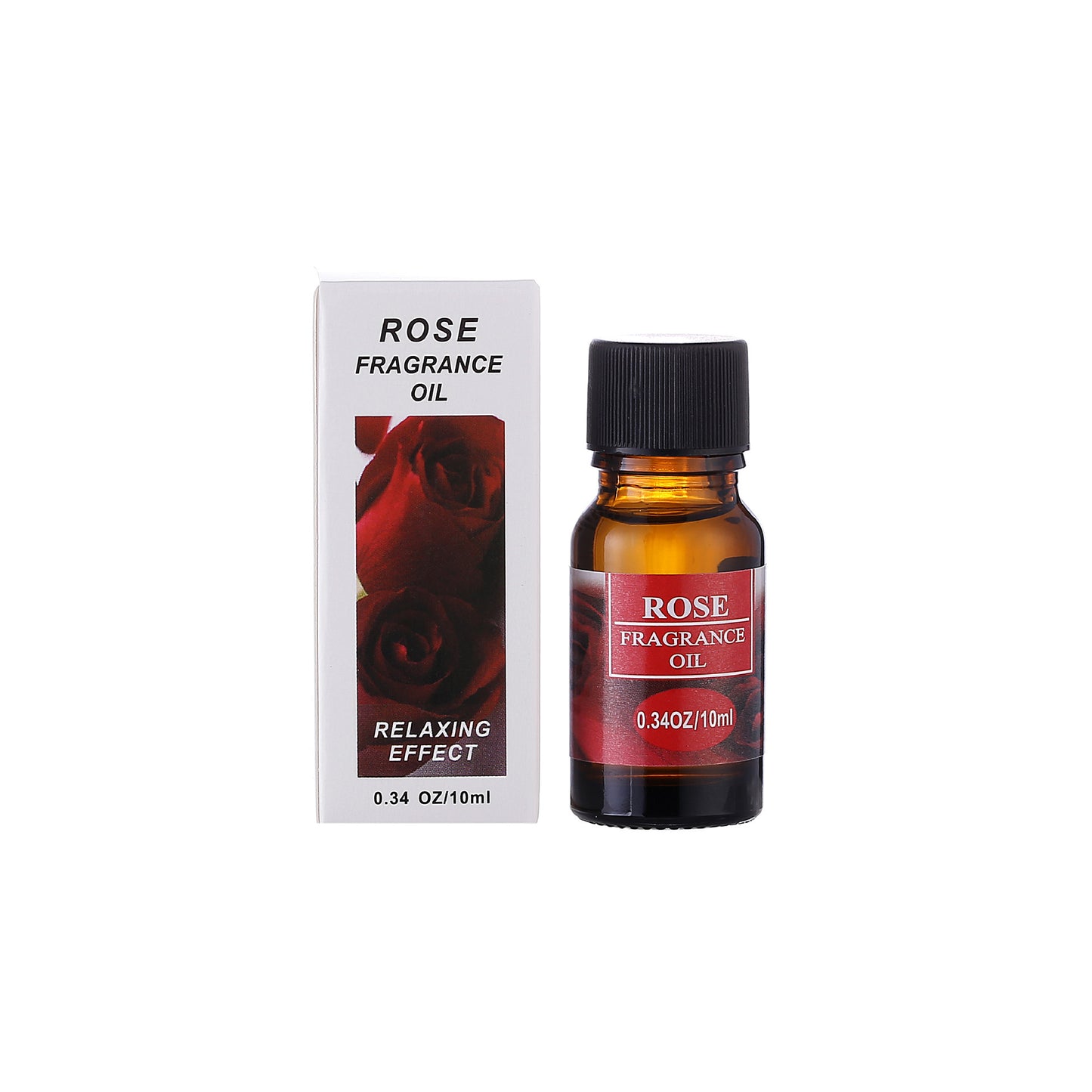 Rose fragrance oil bottle and box for aromatherapy essential oil humidifier with relaxing effect