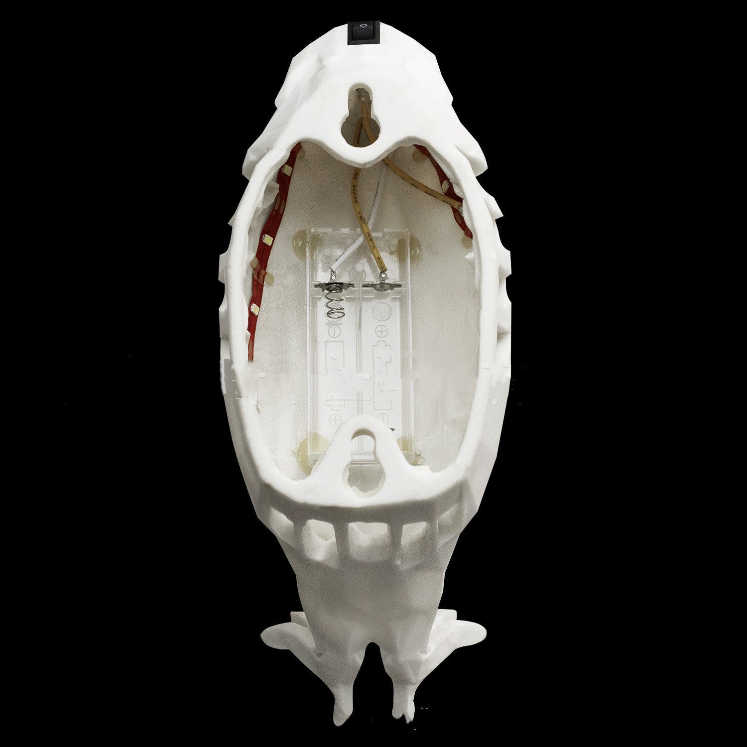 White owl eagle shaped lamp shell showing internal wiring and mounting for modern bird wall lamp