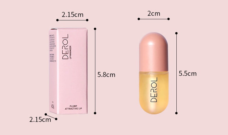 Yiwu Renfan Night Instant Volume Lip Plumper Oil with pink box and compact yellow bottle