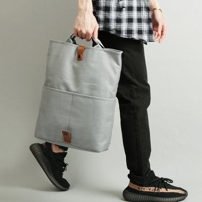 Stylish gray Box of Pandora durable messenger bags for men with convenient handles and pockets