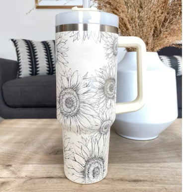 Hangzhou Jingqian 40 oz Insulated Tumbler with Handle - Coffee Cup with Lid