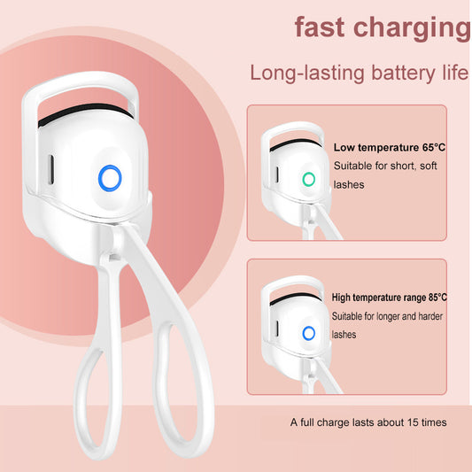 Popmarket electric heated eyelash curler with fast charging and adjustable temperature for long-lasting curl
