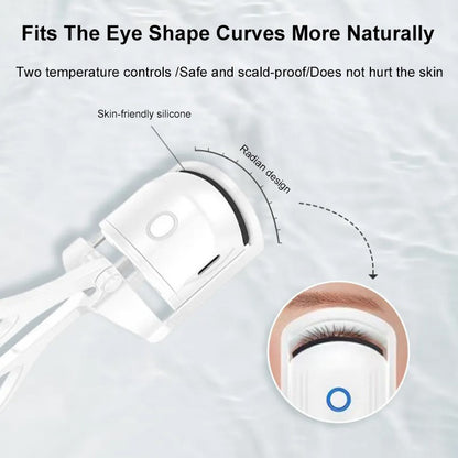 Popmarket electric heated eyelash curler with skin-friendly silicone and two temperature controls for natural eye shape curves