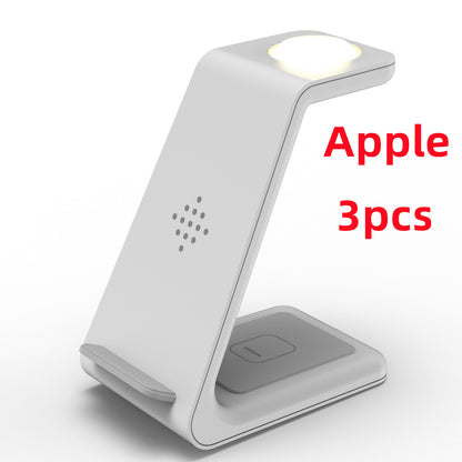Hangzhou Jingqian 3 in 1 wireless charging station in white for Apple devices with fast charging support