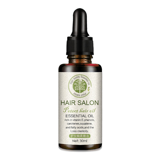 Yiwu Renfan hair care essential oil in a 30ml amber glass bottle with dropper for hair salon use